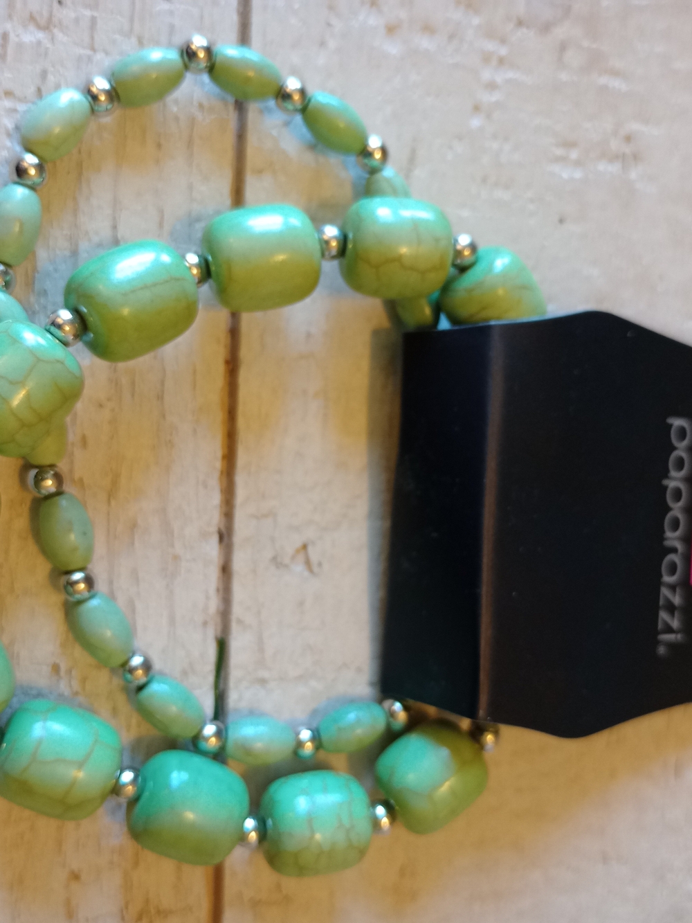 paparazzi Turquoise Green Beaded Stretch Necklace
